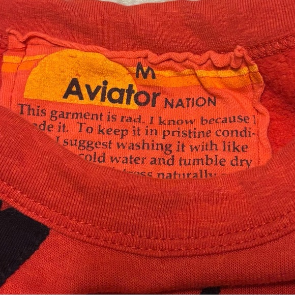 Unisex Aviator Nation Red Lightning Bolt Sweatshirt size M - Picture 2 of 2